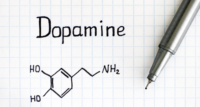 Molècule de dopamine dessinée