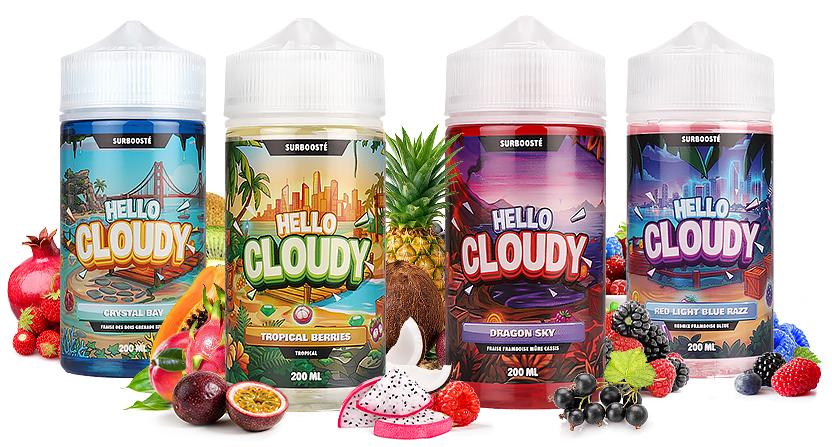 Gamme de e-liquides 200ml - Hello Cloudy (x4)