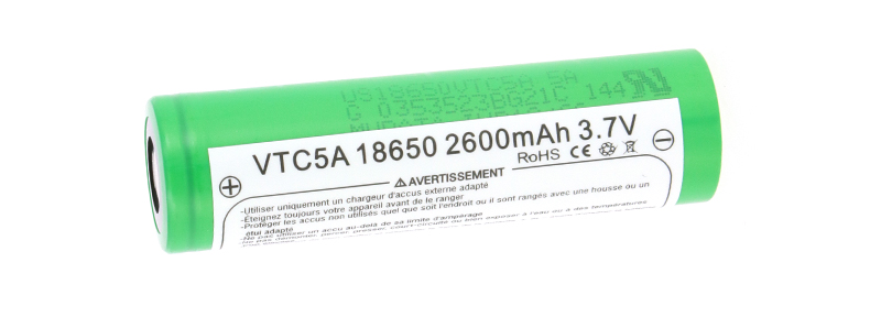 Sony's 2,600mAh VTC5A 18650 battery