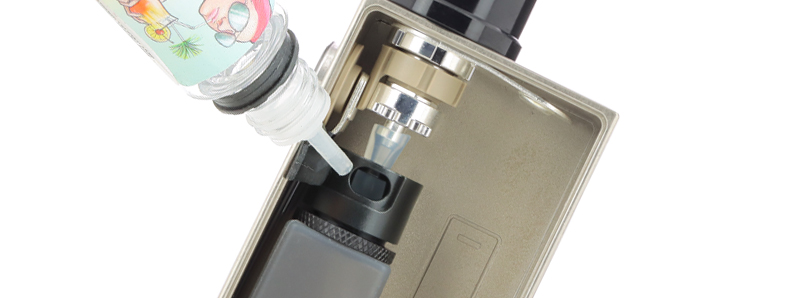 The side-fill system of the Requiem BF squonk bottle by Vandy Vape