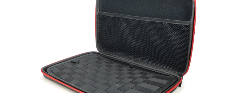 The compartments of the L carry case