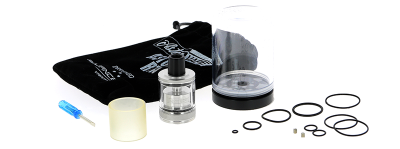 Le contenu de la boîte de l'atomiseur Aston RTA Alliancetech Vapor