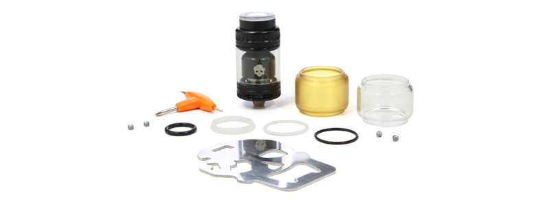 The contents of Dovpo's Blotto RTA atomiser kit