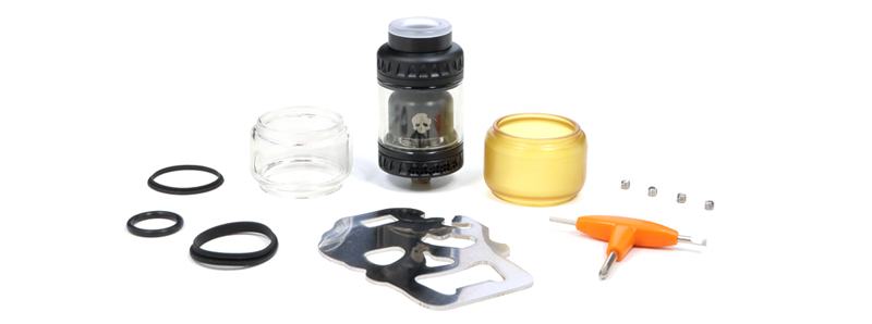 The contents of Dovpo’s Blotto V1.5 RTA atomizer kit
