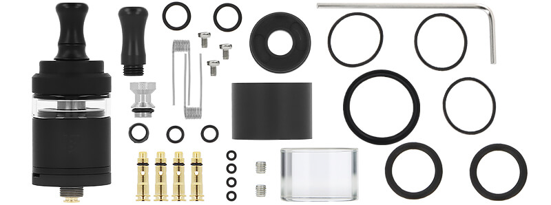 Le contenu de la boîte de l'atomiseur Berserker V3 Mini MTL RTA par Vandy Vape