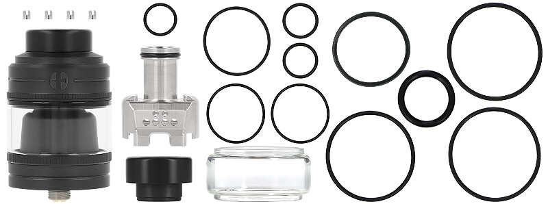 Le contenu de la boîte de l'atomiseur Emperor RTA de chez Early Bird