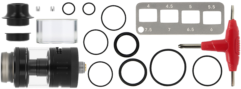 Box contents of Damn Vape's Nitrous RTA Edition 2025 atomizer