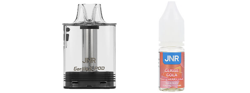 Le contenu de la boîte de la cartouche Fizzy Cherry Cola par JNR