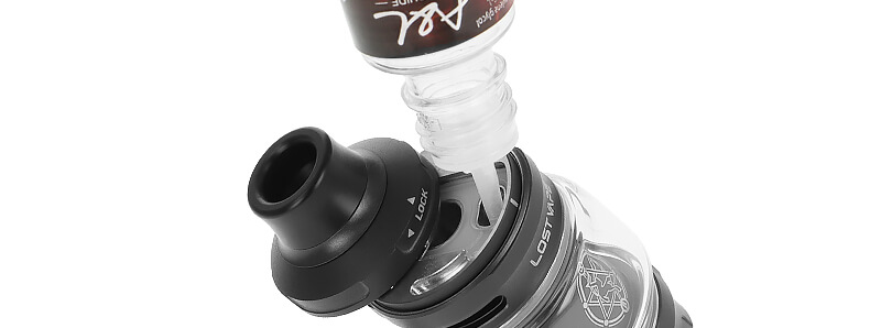 The filling of Lost Vape's Centaurus Sub Ohm V2 clearomizer