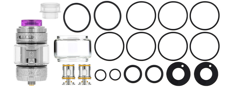 Le contenu de la boîte du clearomiseur Preicsio 2 Sub-Ohm édition Limitée par BD Vape