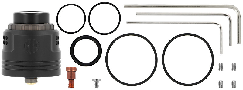 Le contenu de la boîte du dripper Turnstone RDA 30mm par Early Bird