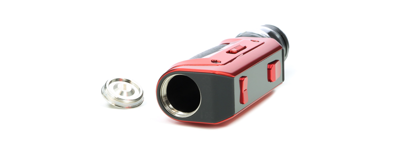The single-battery slot of the Aegis Solo 2 S100 kit by Geek Vape