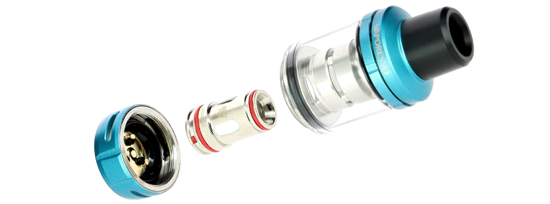 Exploded view of the iTank clearomizer that comes in Vaporesso’s Gen 80S kit