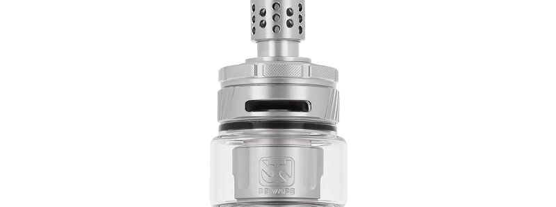 The top airflow of the Precisio Sub-Ohm clearomizer on BD Vape's Blaster Gun Edition kit