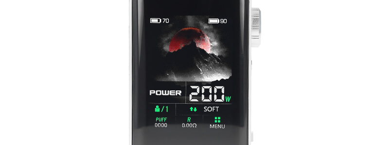 The screen of Lost Vape's Centaurus BT200 kit