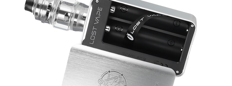 The 18650 dual batteries of Lost Vape's Centaurus BT200 kit