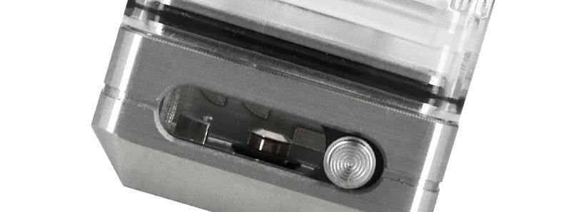 The airflow button under the tank of Dotmod's DotAIO X Pro kit