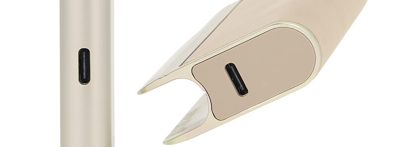 Les ports USB-C du pod et de la batterie externe de chez Innokin
