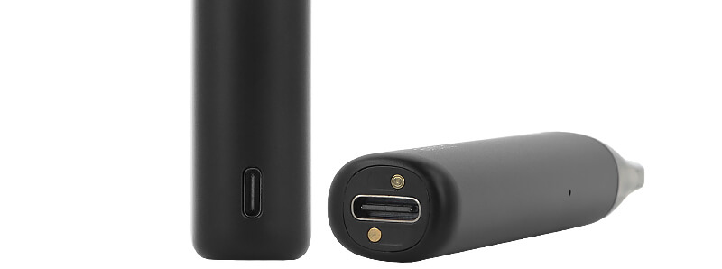 The USB-C port of the podmod and the external battery of Aspire's Nexi Pro kit