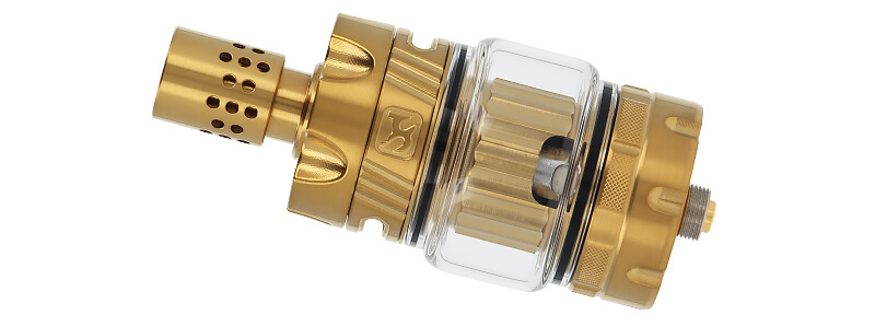Zoom sur le clearomiseur Blaster 2 Sub-Ohm du kit Rayden 100 V3 IM Limited Edition de BD Vape