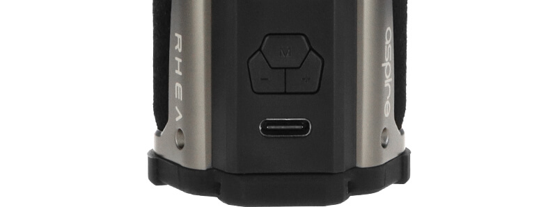 Le port USB-C de rechargement du kit Rhea Dual par Aspire