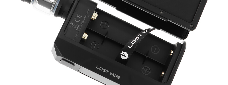 Le logement double accu 18650 du kit Thelema Q200 Pro par Lost Vape
