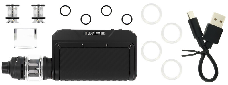 Le contenu de la boîte du kit Thelema Q200 Pro par Lost Vape