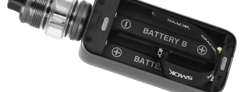 The dual-battery compartment of Smok's X-Priv Plus kit