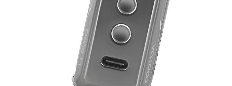 The USB-C charge port of Voopoo's Drag X2 podmod