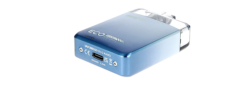 Le port de rechargement USB-C du Pod Eco Nano 1000mAh par Vaporesso