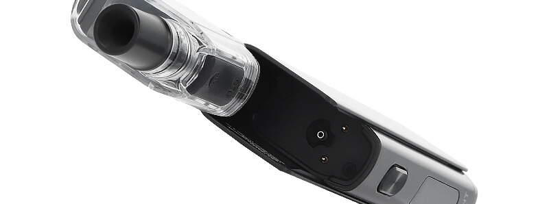 La connexion magnétique entre la cartouche et le pod Glent Pro de chez Justfog