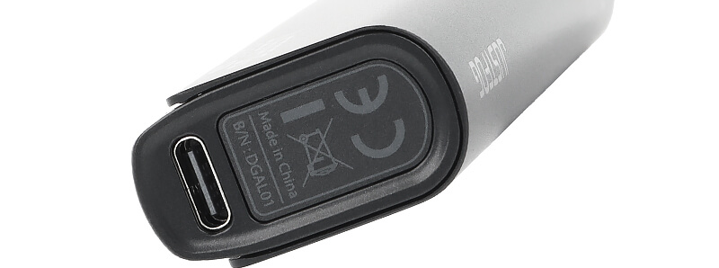 Le port USB-C du pod Glent Pro par la marque Justfog