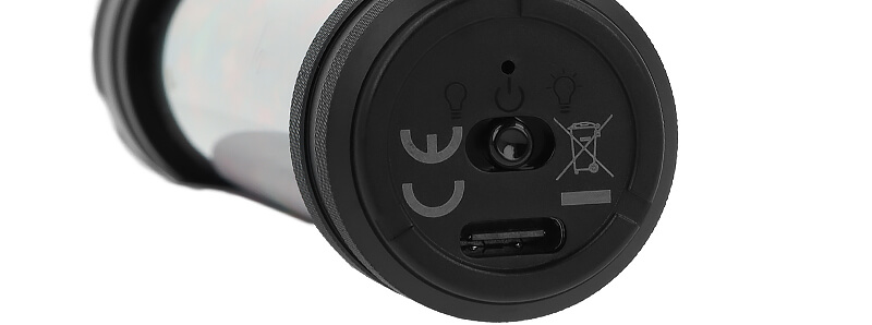 The sliding button and the USB-C port of Fumytech's Hookah Air Mini E-Chicha podmod
