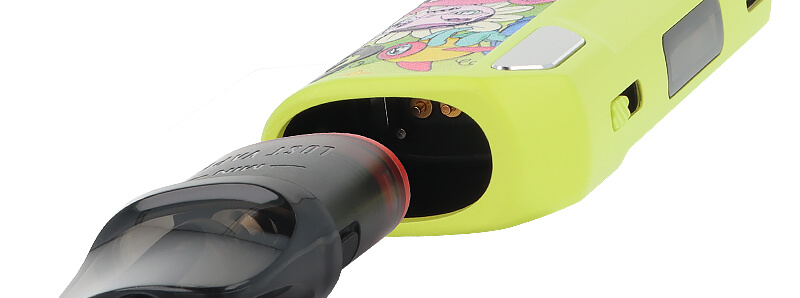 La connexion aimantée entre la cartouche et le pod Thelema Elite DM45 de chez Lost Vape