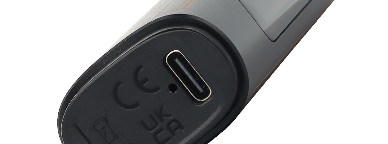 The recharging USB-C port of Lost Vape's Ursa Cap Pro podmod