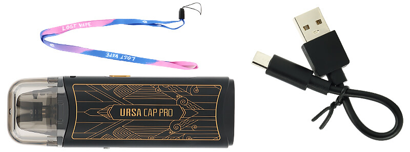 Box contents of Lost Vape's Ursa Cap Pro podmod