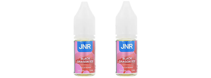 Les deux flacons de e-liquide Black Dragon Ice de chez JNR