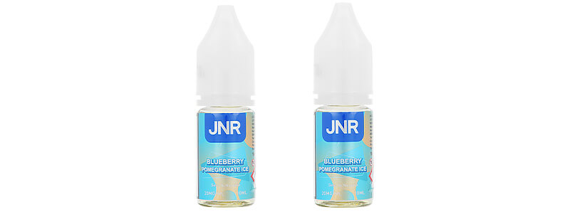 Les deux flacons de e-liquide Blueberry Pomegranate Ice de chez JNR
