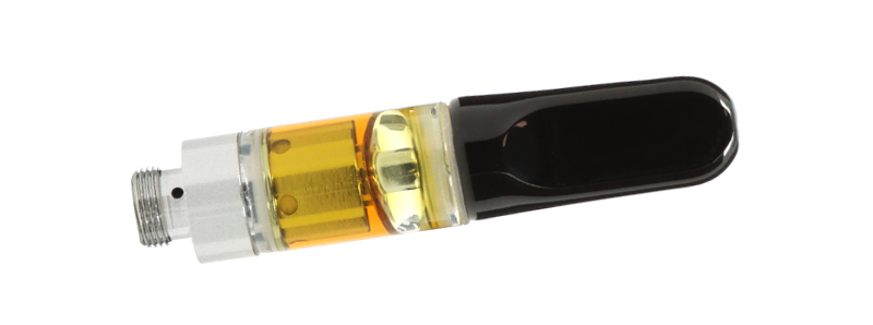 The cartridge of the Stick CBD Original by Greeneo, filled with Full Spectrum CBD e-liquid