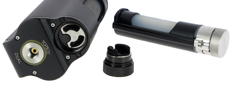 El llenado de la botella BF de 10 ml de la caja Topside Dual 200w Squonk de Dovpo