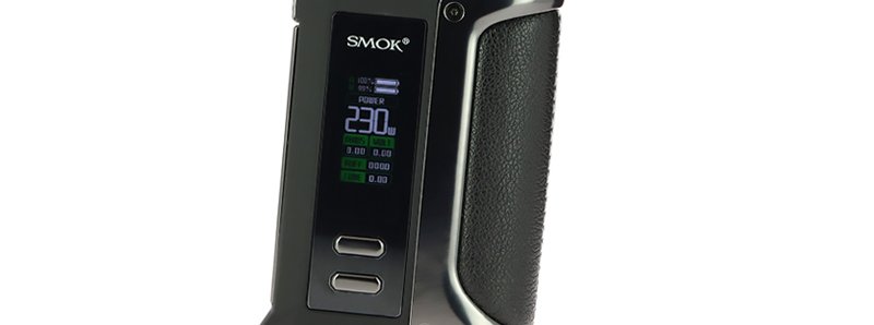 The 0.96-inch TFT screen and the two adjustment buttons of the Arcfox mod by Smok