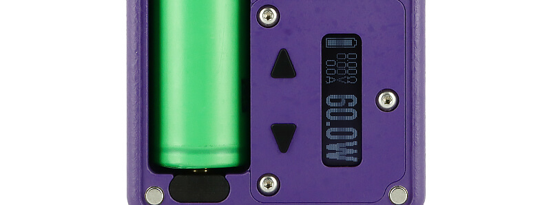 L'écran OLED et les boutons de réglage de la Billet Box REV.4C 2024 de Billet Box Vapor