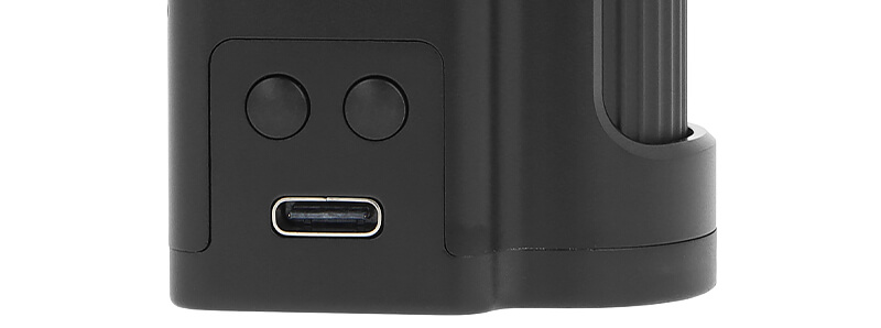 The USB-C port of Dovpo's Flipside Solo Squonk mod