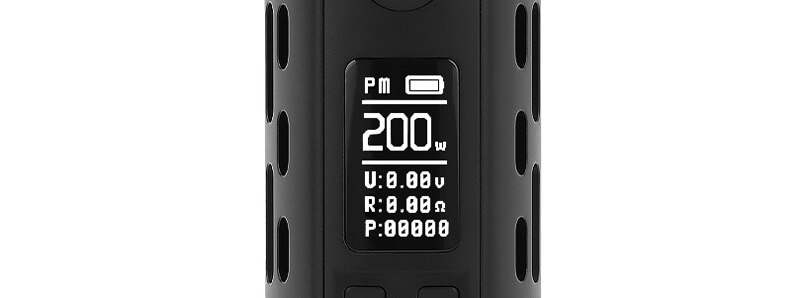 The screen of Grimm Green X Vaperz Cloud's Republic Squonk Dual mod