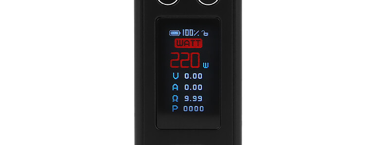 L'écran de la box Revolto S par Aspire