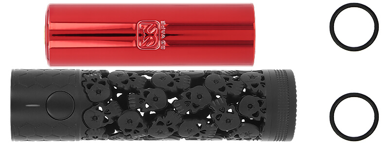 Box contents of BD Vape's Blaster Skull Edition