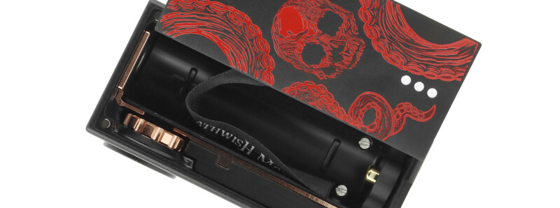The battery compartment of Deathwish Modz's Cthylla mod