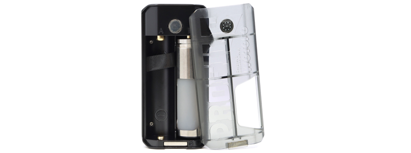 The single-battery housing of the Squonk Profile mod by Wotofo, for 80W working