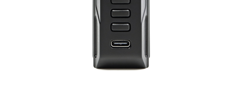 Le port USB-C de rechargement de la box Thelema Quest 200W Edition Limitée par Lost Vape