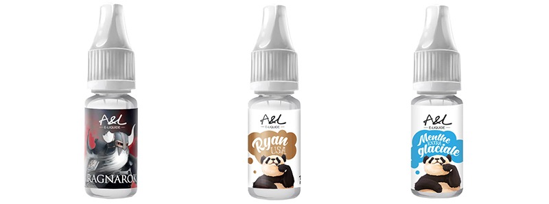Les trois e-liquides 10ml du pack débutant Q16 Pro A&L